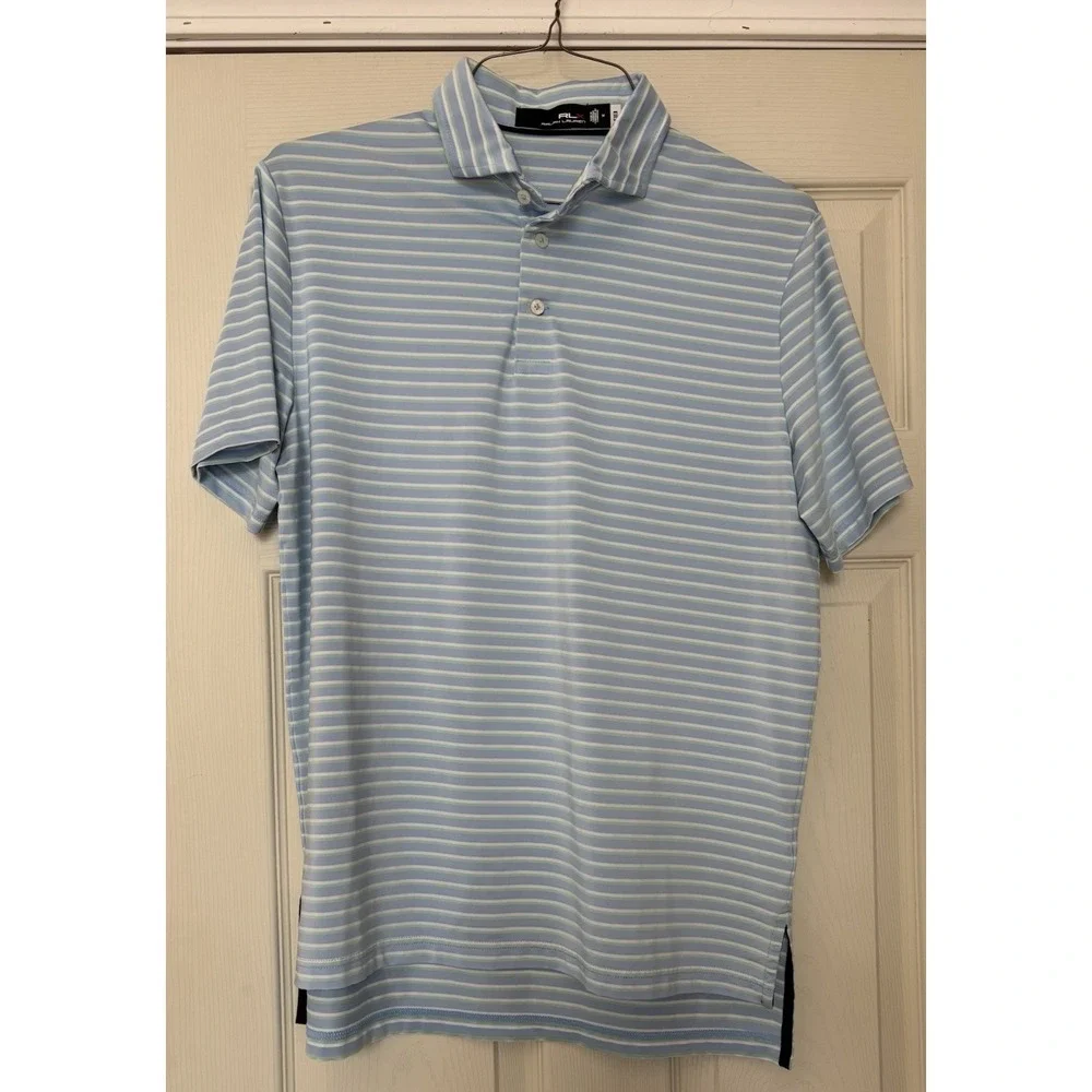 The Georgia Club Ralph Lauren RL Polo Shirt Striped Blue Men's Size Medium